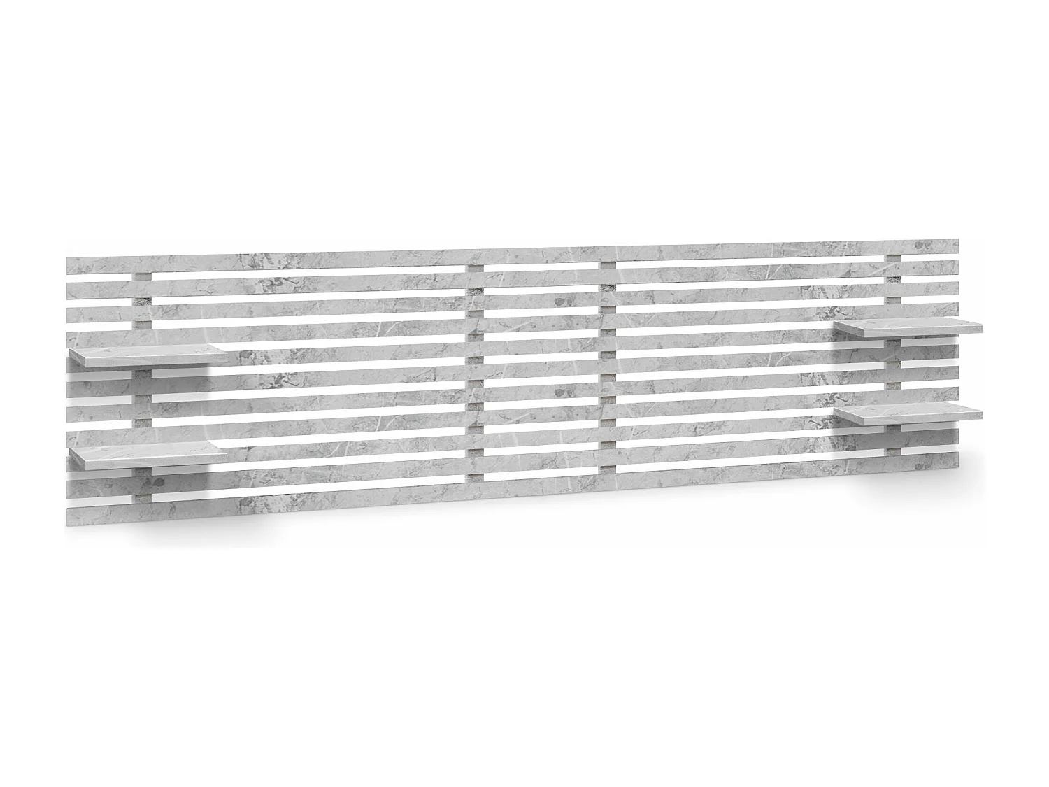 DHOME Tête de lit avec étagères en bois recyclé DM Tenture murale Style palette japonaise Lit nordique vintage (finition marbre 290 cm)