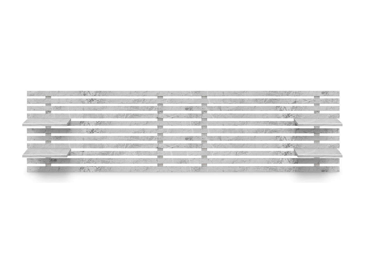 DHOME Tête de lit avec étagères en bois recyclé DM Tenture murale Style palette japonaise Lit nordique vintage (finition marbre 290 cm)