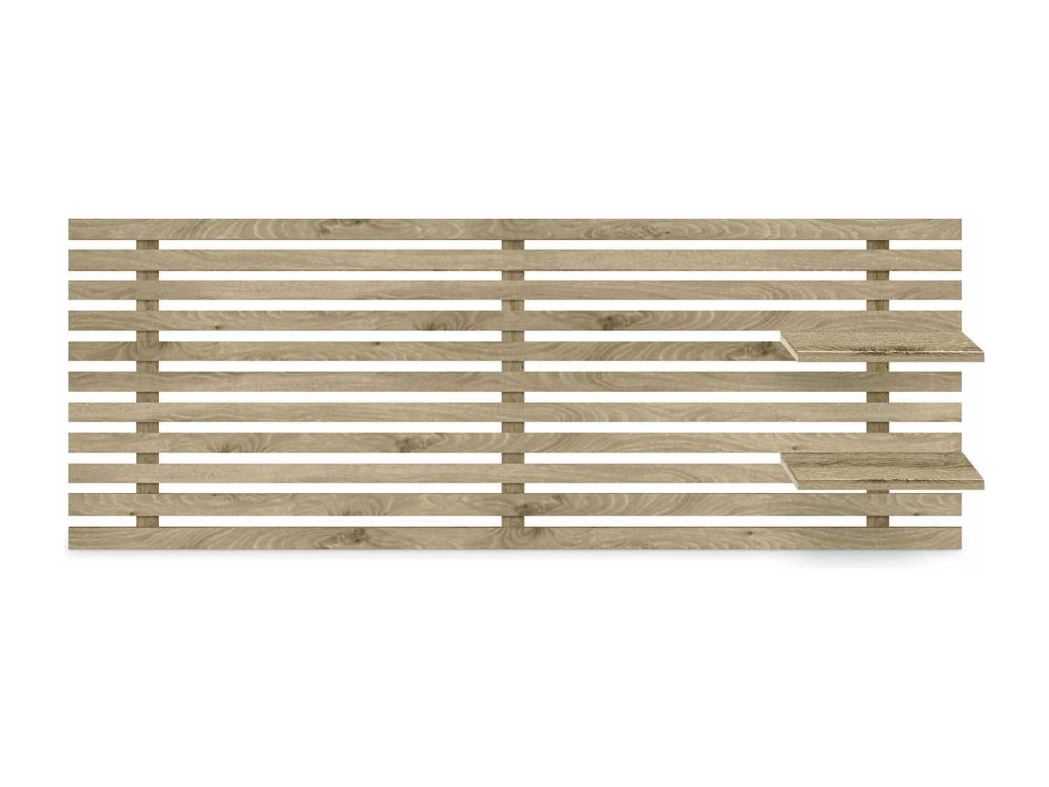 DHOME Hoofdeinde met gerecyclede houten planken DM muurhangend Japans palletstijl Scandinavisch vintage bed (145 cm Cambrium hout)