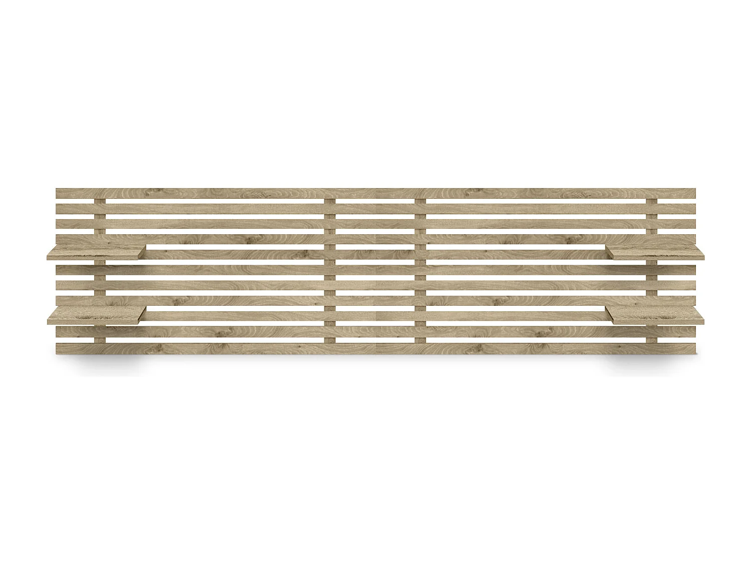 DHOME Hoofdeinde met gerecyclede houten planken DM muurhangend Japans palletstijl Scandinavisch vintage bed (210 cm Cambrian hout)