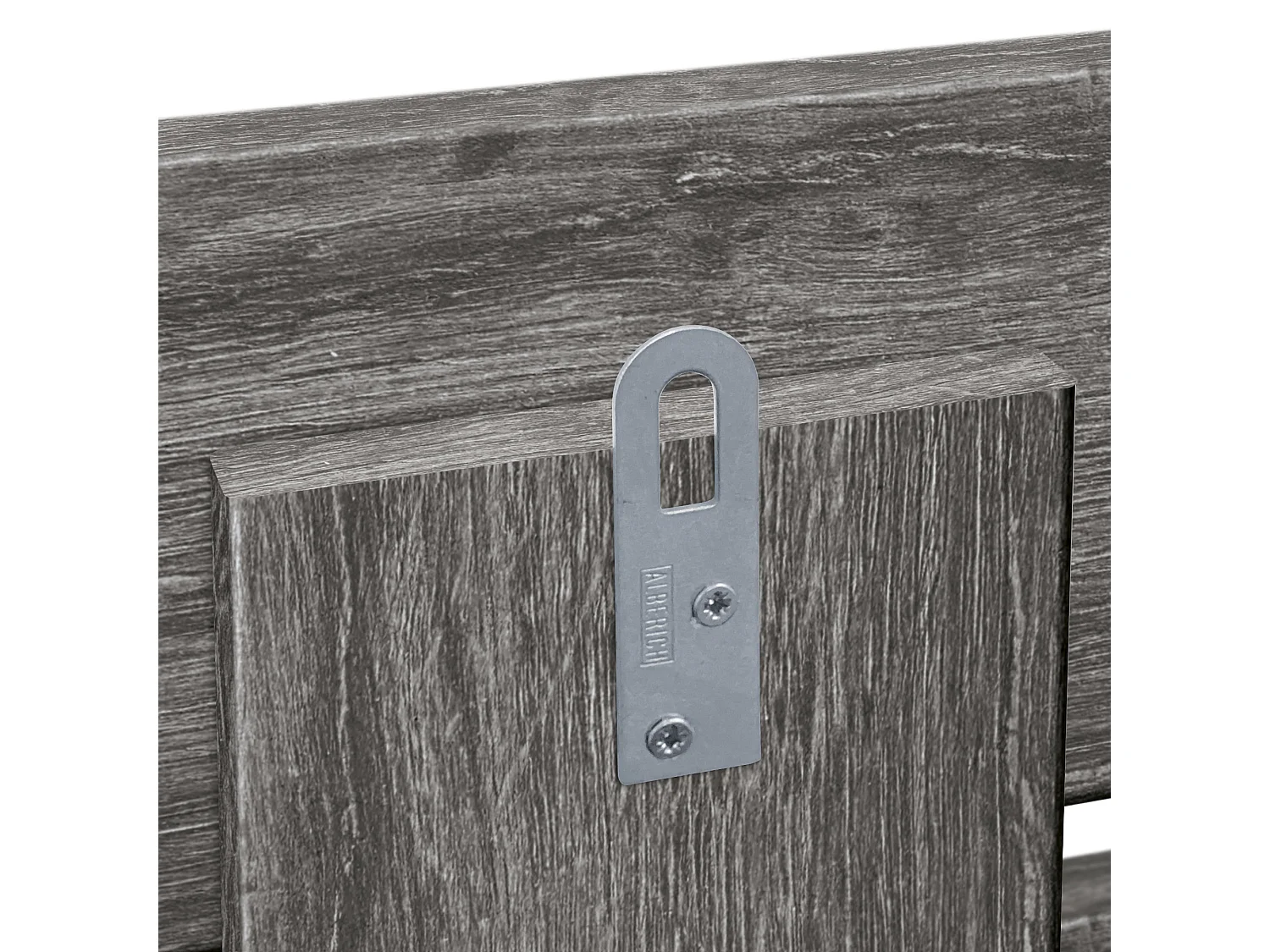 DHOME Tête de lit avec étagères en bois recyclé DM à suspendre au mur style palette horizontale avec pieds lit nordique vintage (bois de frêne 270 cm)