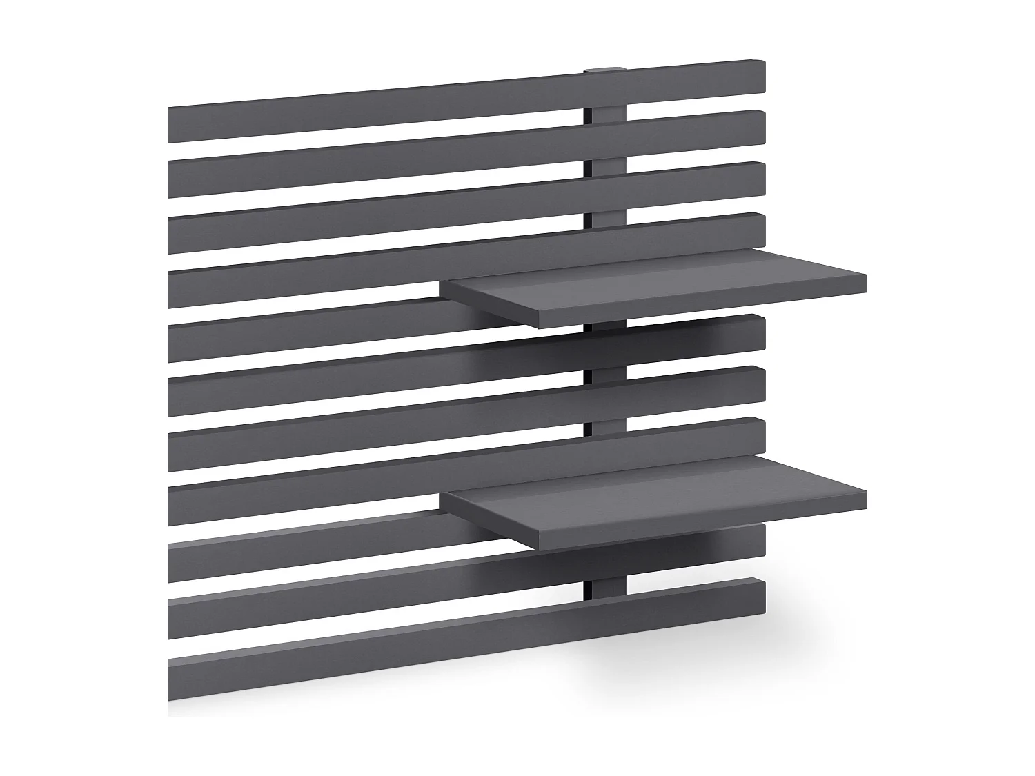 DHOME Tête de lit avec étagères en bois recyclé DM Tenture murale Style palette japonaise Lit vintage nordique (270 cm Gris massif)