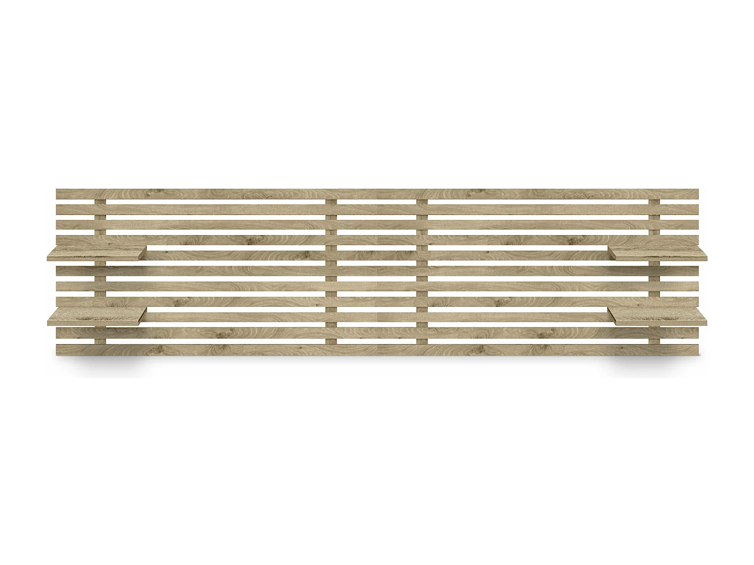 DHOME Tête de lit avec étagères en bois recyclé DM Tenture murale Style palette japonaise Lit nordique vintage (bois cambrien 290 cm)