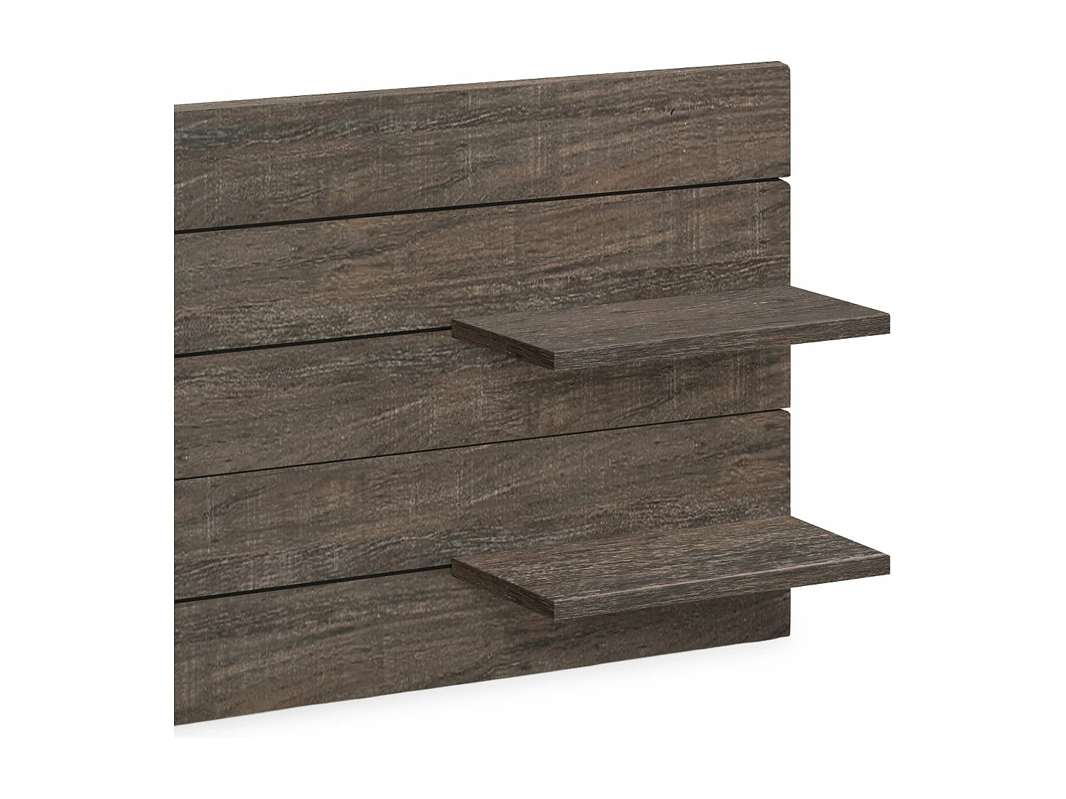 DHOME Tête de lit avec étagères en bois recyclé DM à suspendre au mur style palette horizontale avec pieds lit vintage nordique (chêne d'Amazone 290 cm)