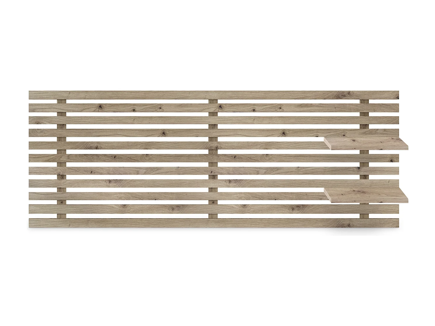 DHOME Testiera con ripiani in legno riciclato DM Letto sospeso a parete in stile nordico giapponese con pallet (rovere 160 cm)