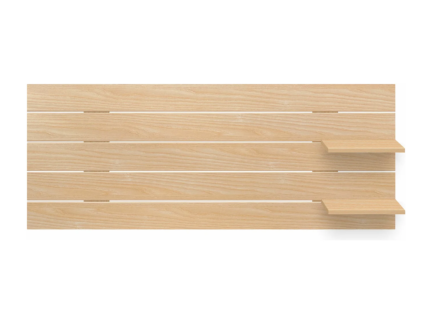 DHOME Tête de lit avec étagères en bois recyclé DM à suspendre au mur style palette japonaise avec pieds de lit nordique vintage (bois naturel 160 cm)