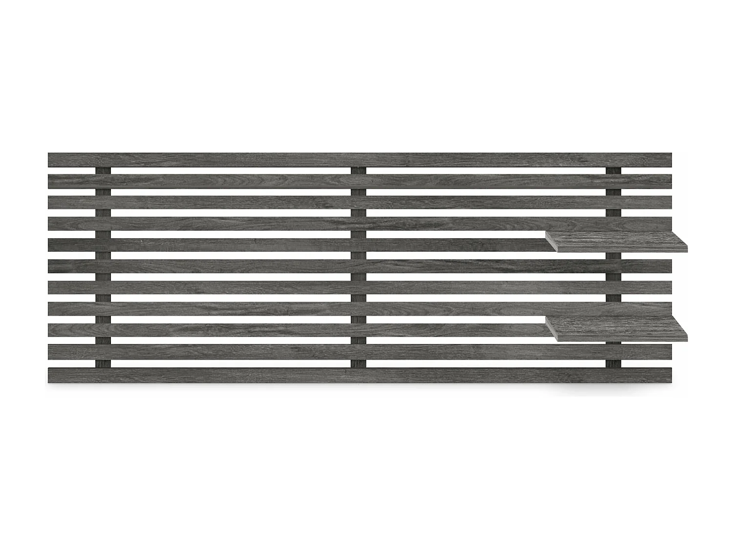 DHOME Tête de lit avec étagères en bois recyclé DM Tenture murale Style palette japonaise Lit vintage nordique (bois de frêne 160 cm)