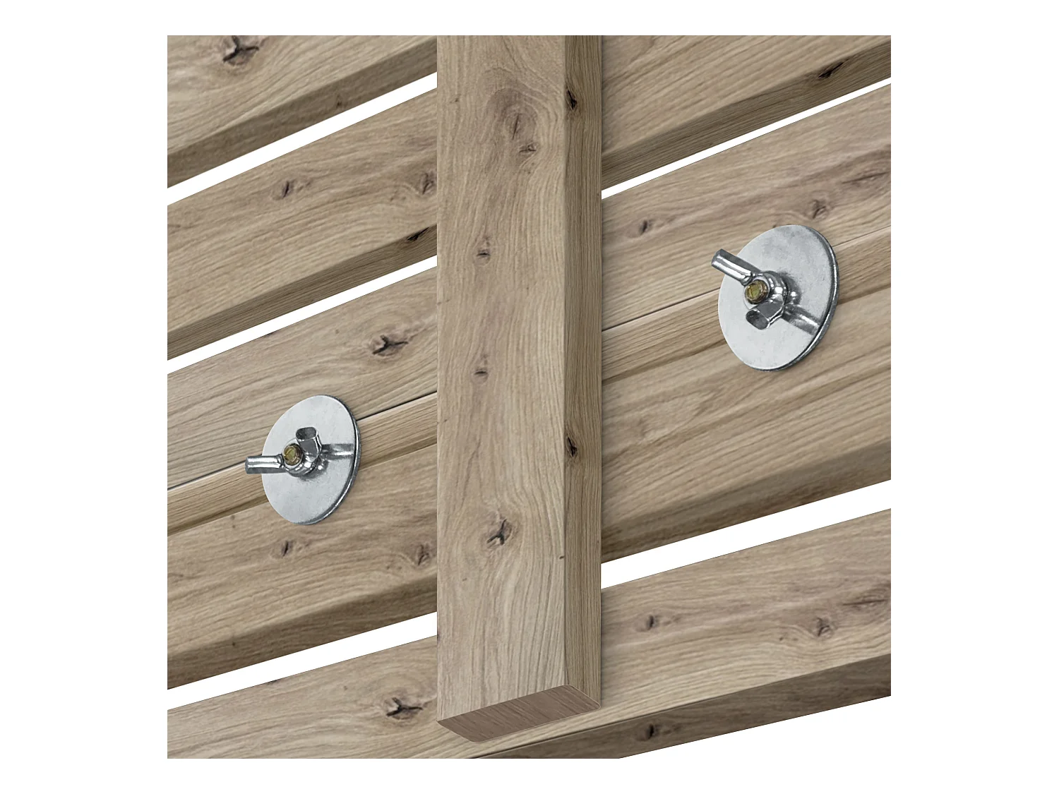 DHOME Tête de lit avec étagères en bois recyclé DM Tenture murale Style palette japonaise Lit nordique vintage (chêne 270 cm)