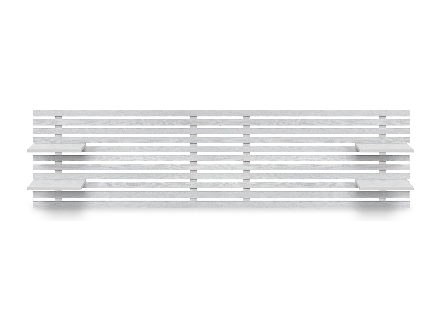 DHOME Tête de lit avec étagères en bois recyclé DM Tenture murale Style palette japonaise Lit nordique vintage (bois blanc 270 cm)