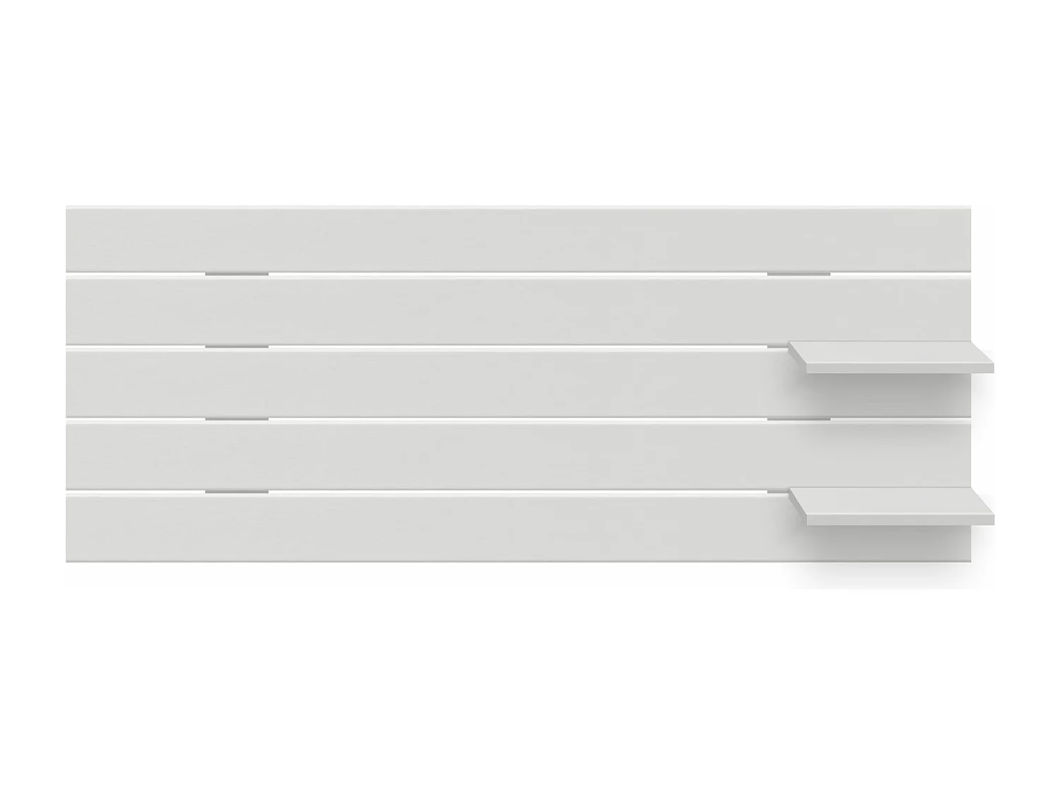 DHOME Tête de lit avec étagères en bois recyclé DM à suspendre au mur style palette japonaise avec pieds de lit nordique vintage (135 cm blanc massif)