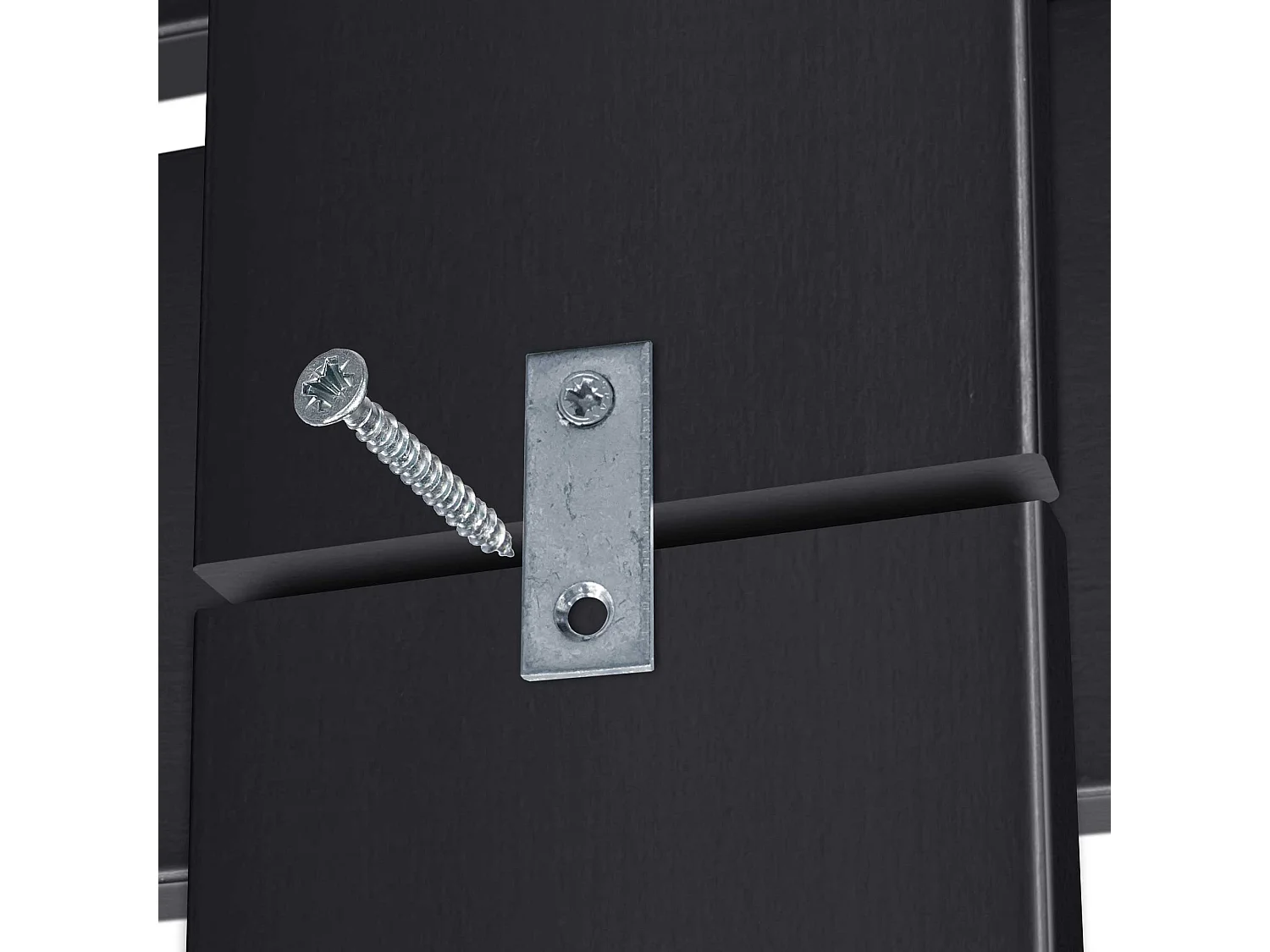 DHOME Tête de lit avec étagères en bois recyclé DM à suspendre au mur style palette horizontale avec pieds lit vintage nordique (270 cm noir massif)