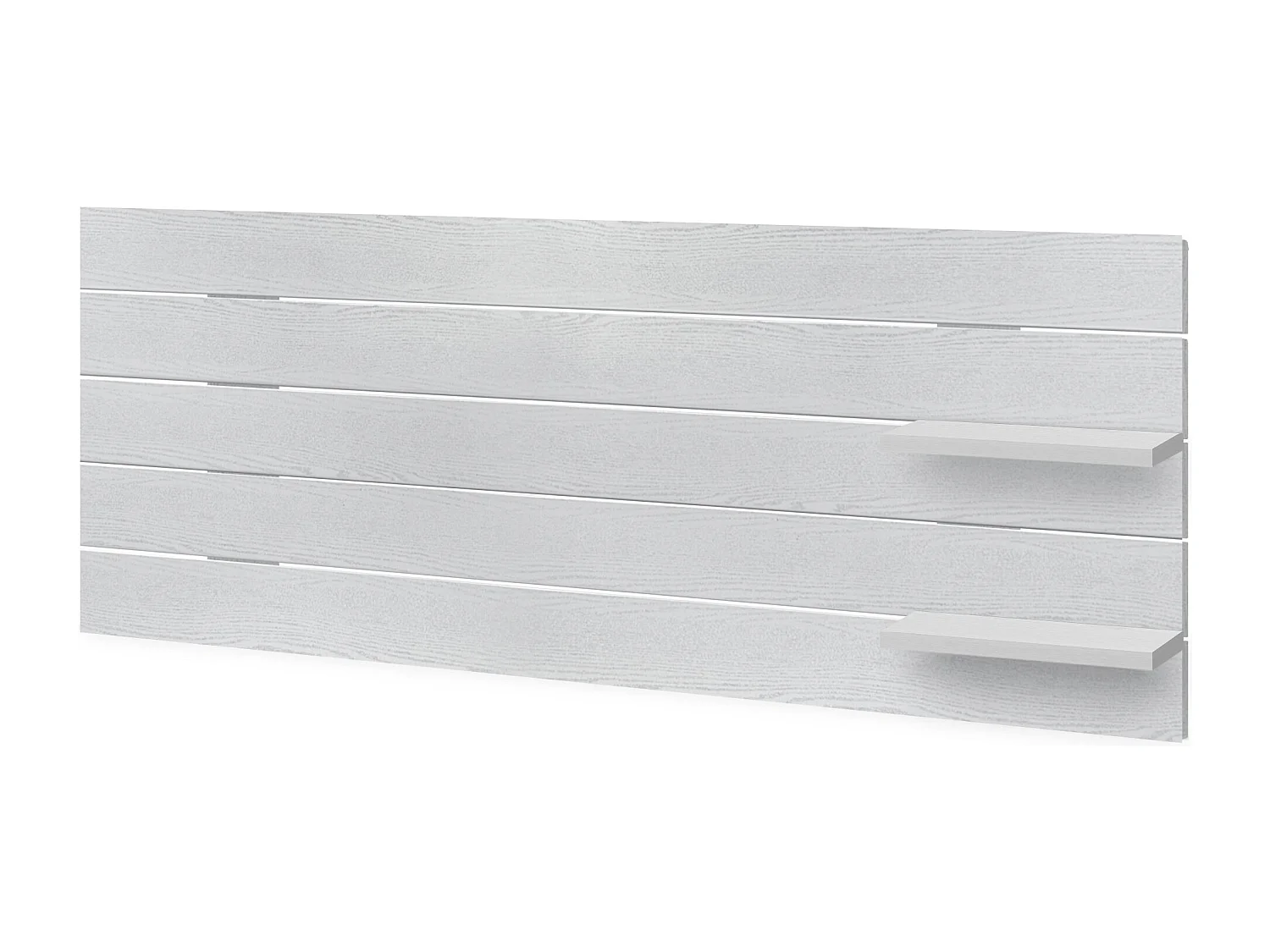 DHOME Tête de lit avec étagères en bois recyclé DM à suspendre au mur style palette horizontale avec pieds lit vintage nordique (bois blanc 145 cm)