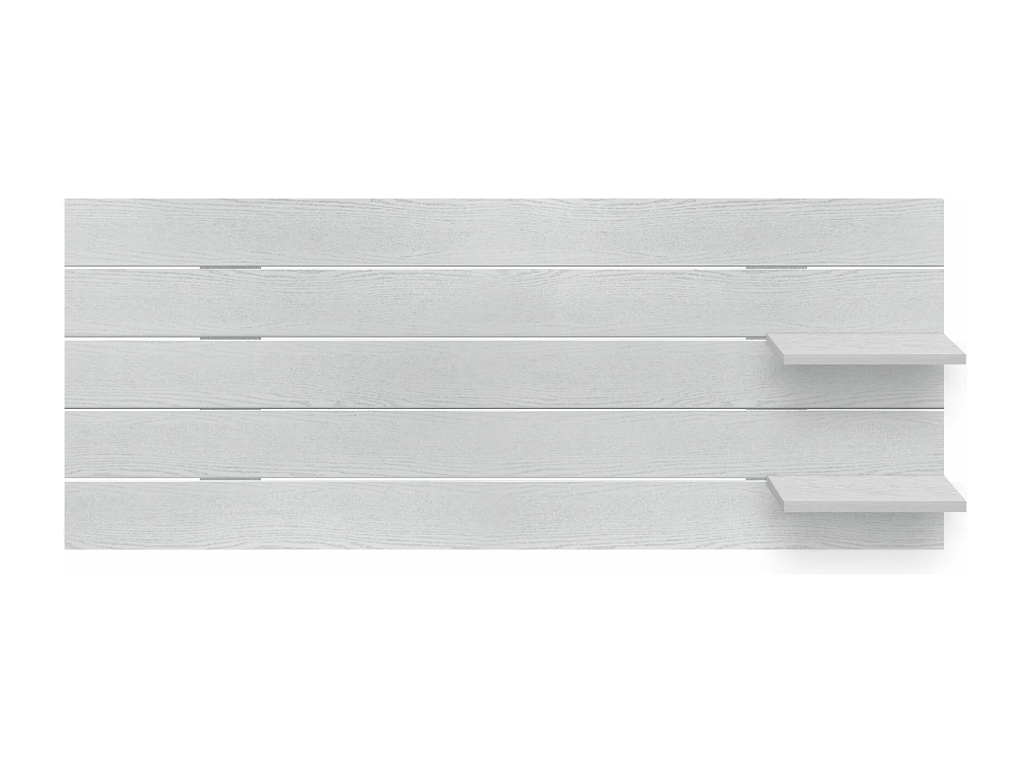 DHOME Tête de lit avec étagères en bois recyclé DM à suspendre au mur style palette horizontale avec pieds lit vintage nordique (bois blanc 145 cm)