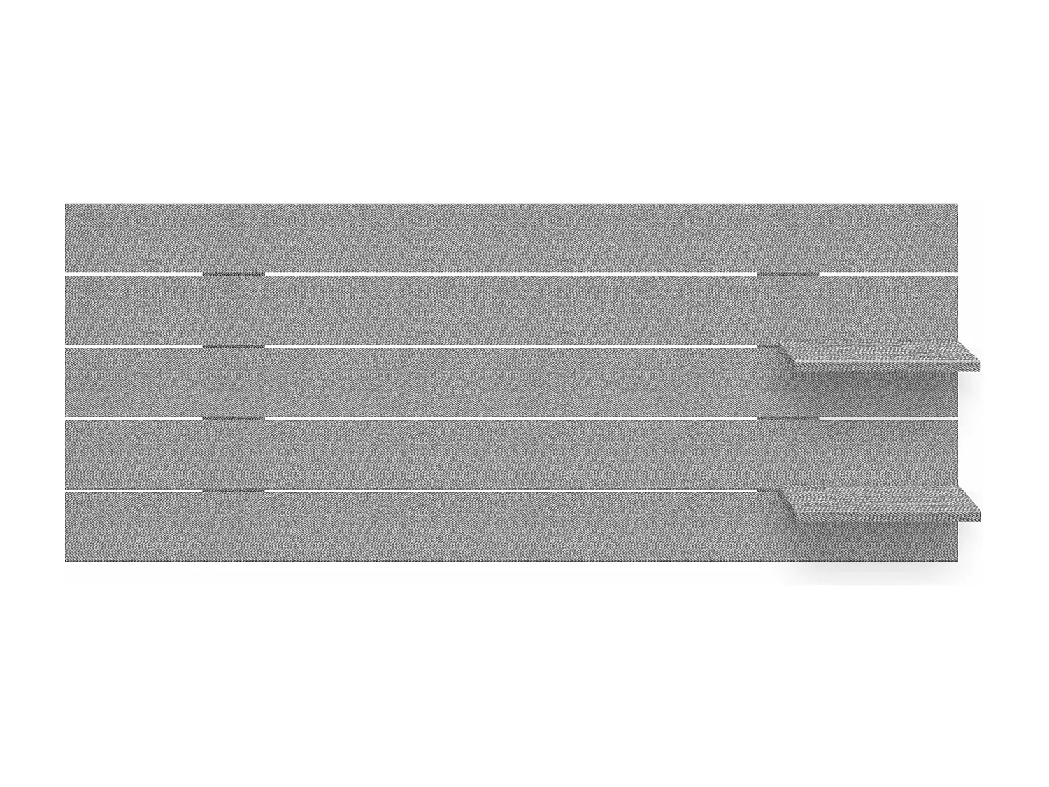 DHOME Tête de lit avec étagères en bois recyclé DM à suspendre au mur style palette horizontale avec pieds lit vintage nordique (pointes grises 135 cm)