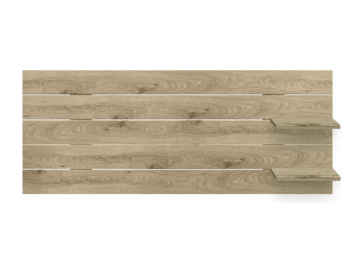 DHOME Tête de lit avec étagères en bois recyclé DM à suspendre au mur style palette japonaise avec pieds de lit nordique vintage (bois cambrien 160 cm)