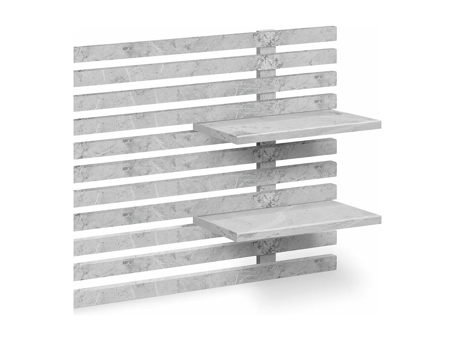 DHOME Hoofdeinde met gerecyclede houten planken DM muurhangend Japans palletstijl Scandinavisch vintage bed (220 cm marmeren afwerking)