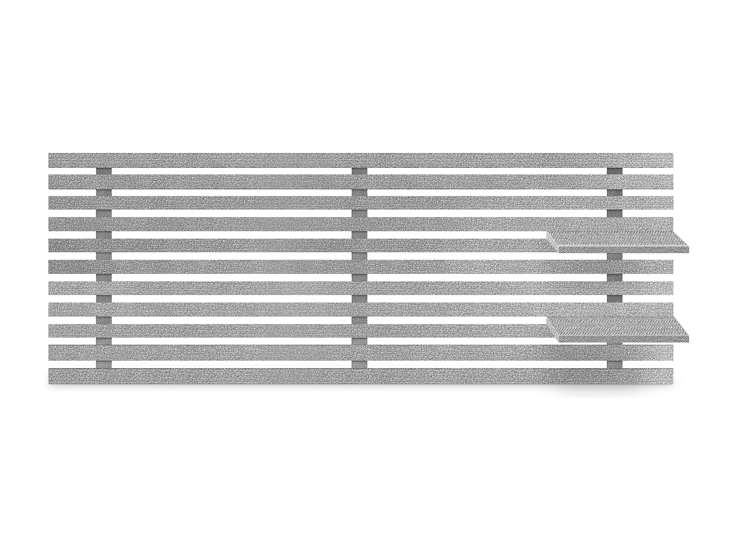 DHOME Hoofdeinde met gerecyclede houten planken DM Muurhangend Japans Palletstijl Scandinavisch Vintage Bed (145cm Grijze Spikes)