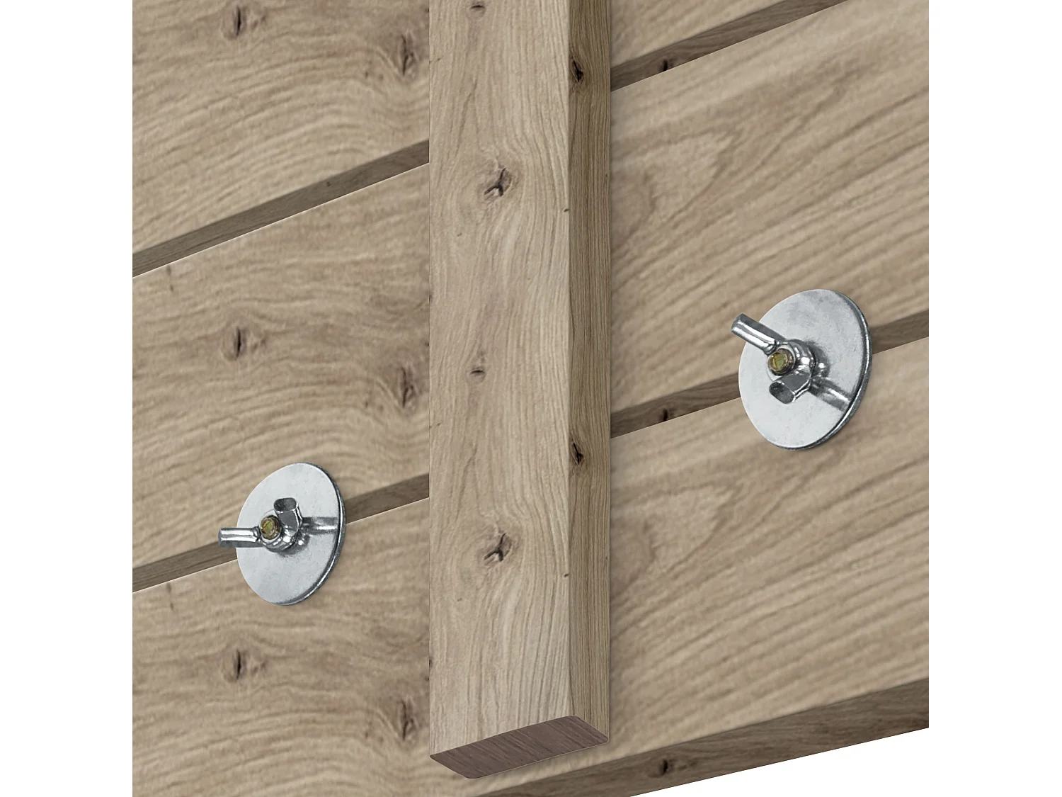 DHOME Tête de lit avec étagères en bois recyclé DM à suspendre au mur style palette japonaise avec pieds de lit nordique vintage (chêne 135 cm)