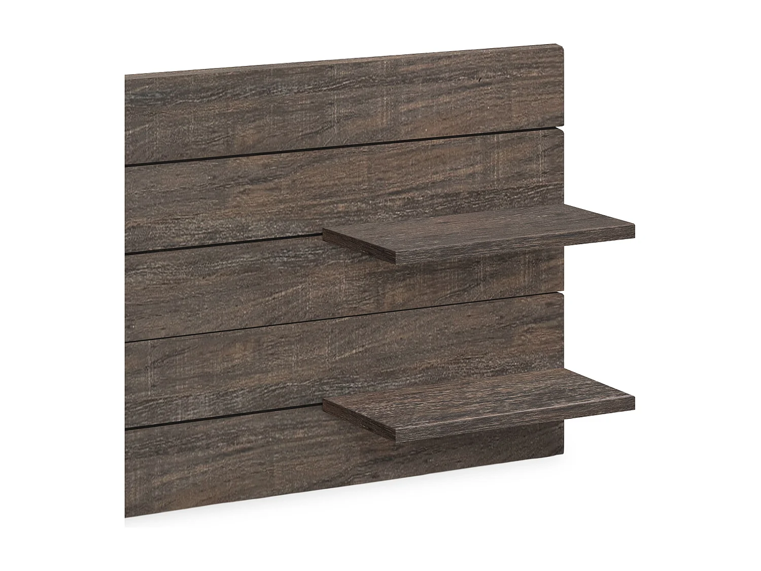 DHOME Hoofdbord met planken van gerecycled hout DM Muurhangend Horizontaal Palletstijl met Poten Nordic Vintage Bed (210cm Amazon Oak)