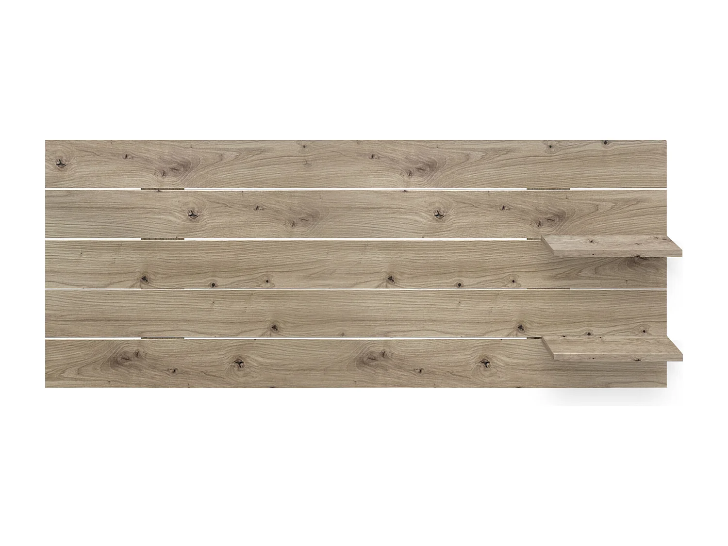 Cabeceira DHOME com prateleiras de madeira reciclada DM pendurada na parede estilo japonês de paletes com pernas de cama vintage nórdicas (carvalho de 160 cm)