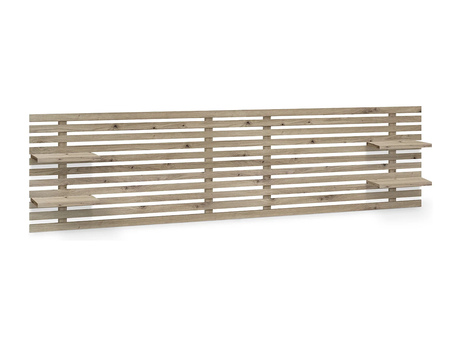 DHOME Hoofdeinde met gerecyclede houten planken DM muurhangend Japans palletstijl Scandinavisch vintage bed (220 cm eiken)