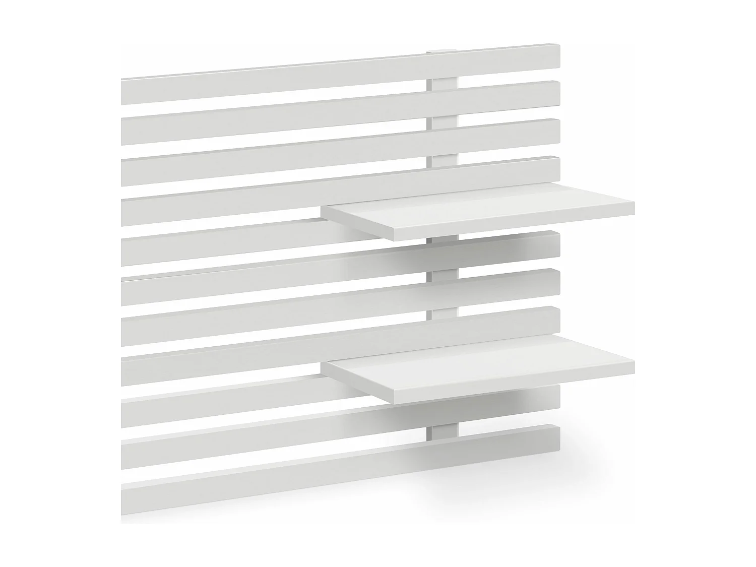 DHOME Tête de lit avec étagères en bois recyclé DM Tenture murale Style palette japonaise Lit nordique vintage (210 cm blanc massif)