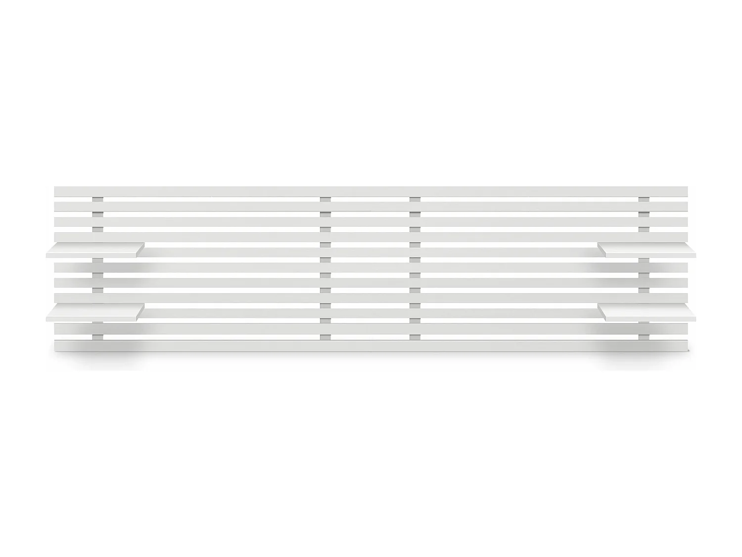 DHOME Hoofdeinde met gerecyclede houten planken DM muurhangend Japans palletstijl Scandinavisch vintage bed (210 cm effen wit)