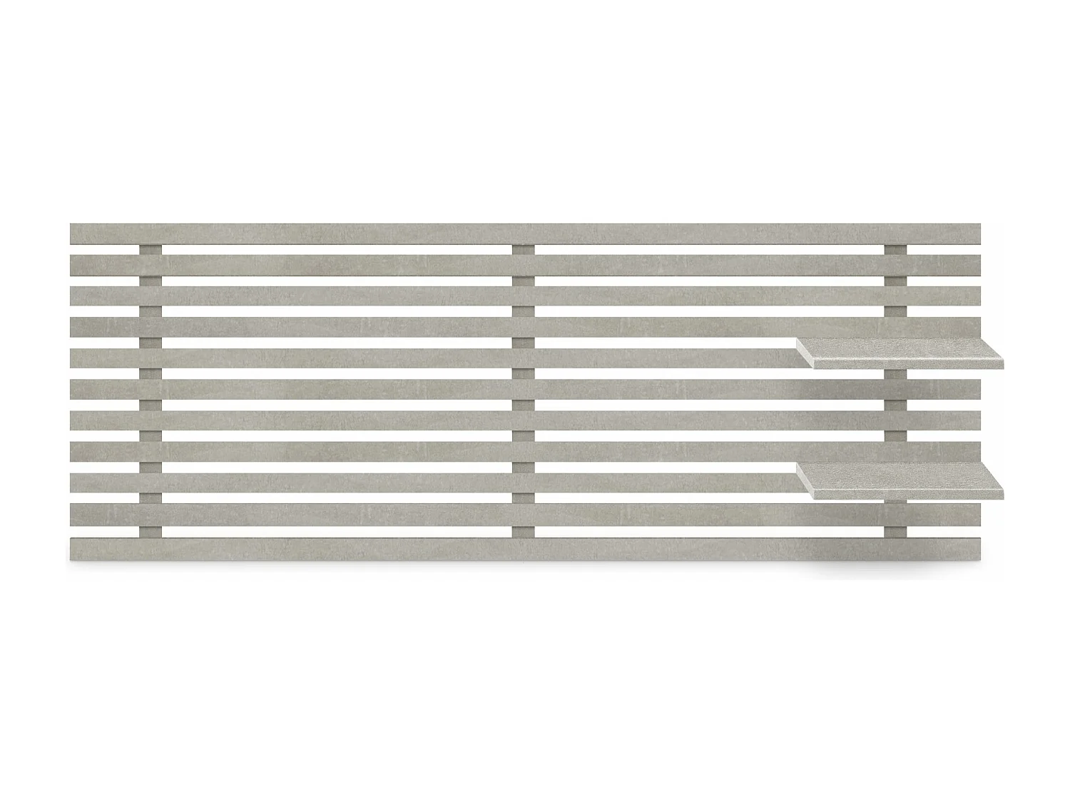 DHOME Testiera con ripiani in legno riciclato DM sospeso a parete in stile nordico giapponese con pallet (grigio tribale 135 cm)