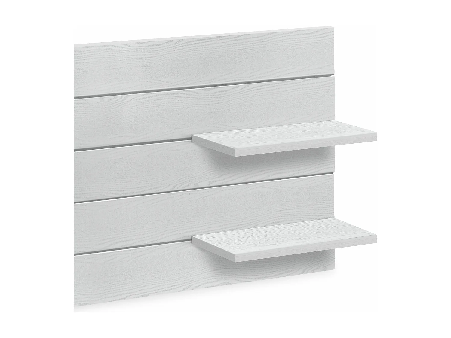 DHOME Tête de lit avec étagères en bois recyclé DM à suspendre au mur style palette horizontale avec pieds lit vintage nordique (bois blanc 290 cm)