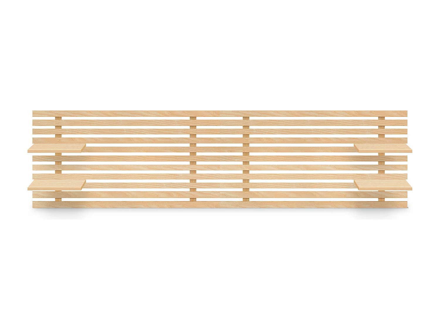 DHOME Tête de lit avec étagères en bois recyclé DM Tenture murale Style palette japonaise Lit nordique vintage (bois naturel 210 cm)