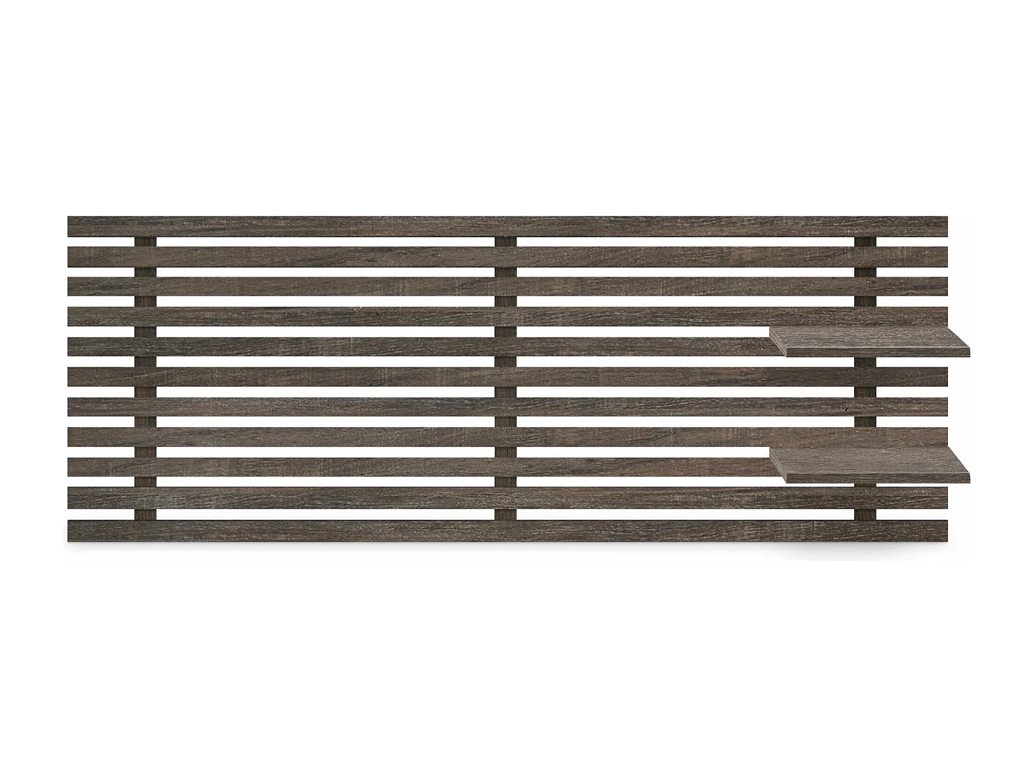 DHOME Tête de lit avec étagères en bois recyclé DM à suspendre au mur, style palette japonaise, lit nordique vintage (chêne d'Amazonie 160 cm)