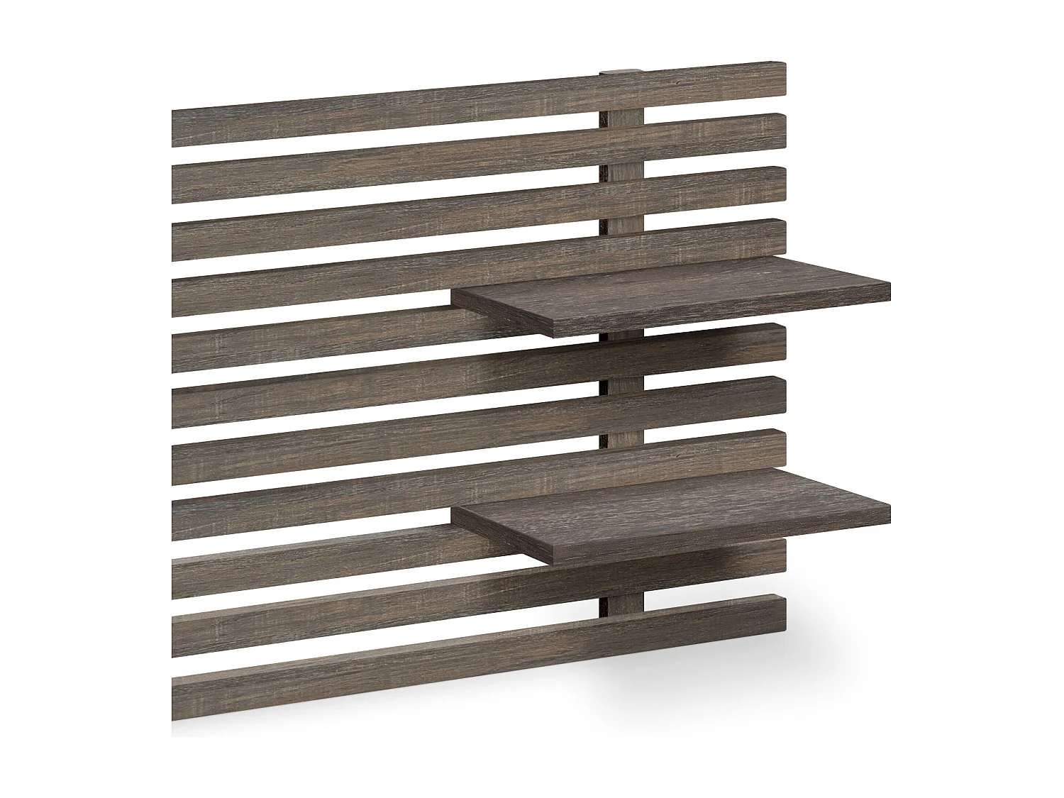 DHOME Tête de lit avec étagères en bois recyclé DM à suspendre au mur, style palette japonaise, lit nordique vintage (chêne d'Amazonie 160 cm)