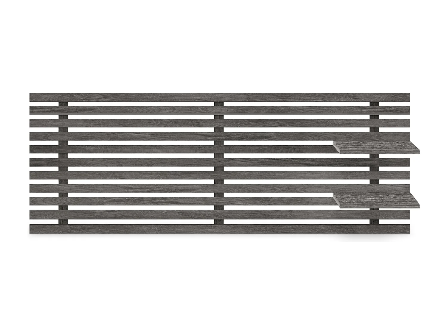 DHOME Tête de lit avec étagères en bois recyclé DM Tenture murale Style palette japonaise Lit nordique vintage (bois de frêne 135 cm)