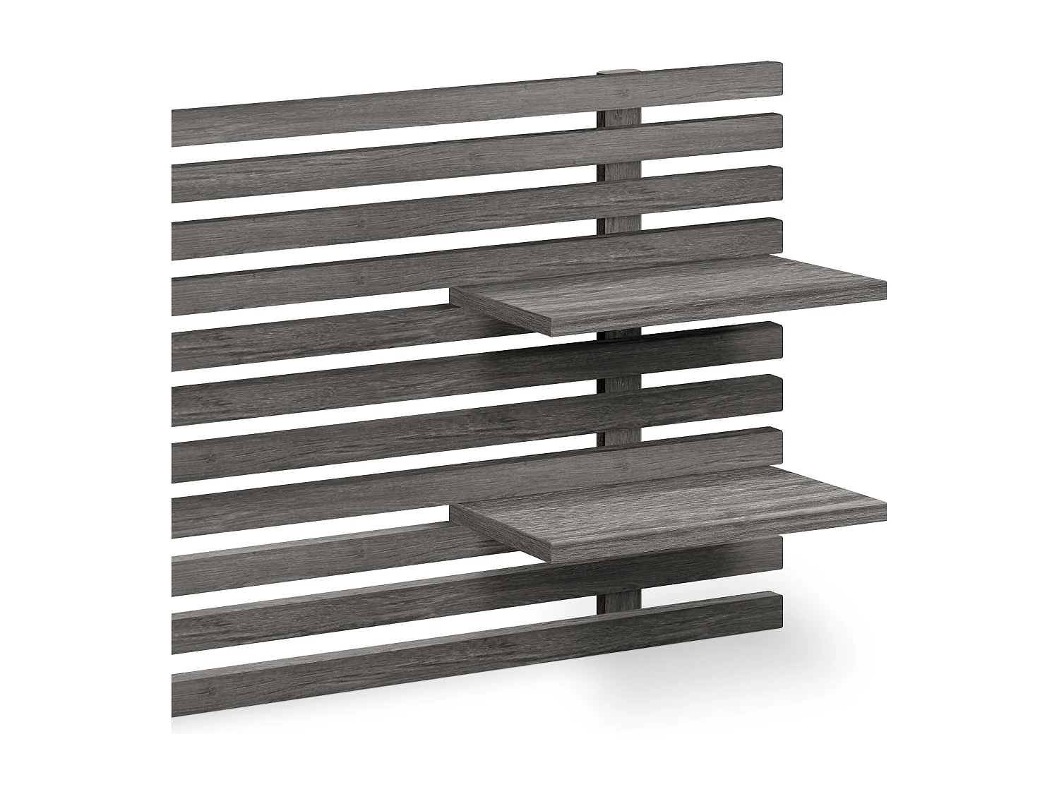 DHOME Tête de lit avec étagères en bois recyclé DM Tenture murale Style palette japonaise Lit nordique vintage (bois de frêne 135 cm)