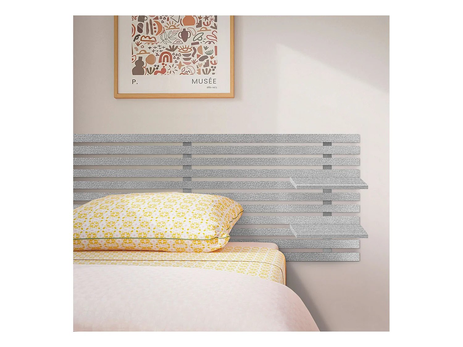 DHOME Tête de lit avec étagères en bois recyclé DM Tenture murale Style palette japonaise Lit nordique vintage (pointes grises 160 cm)