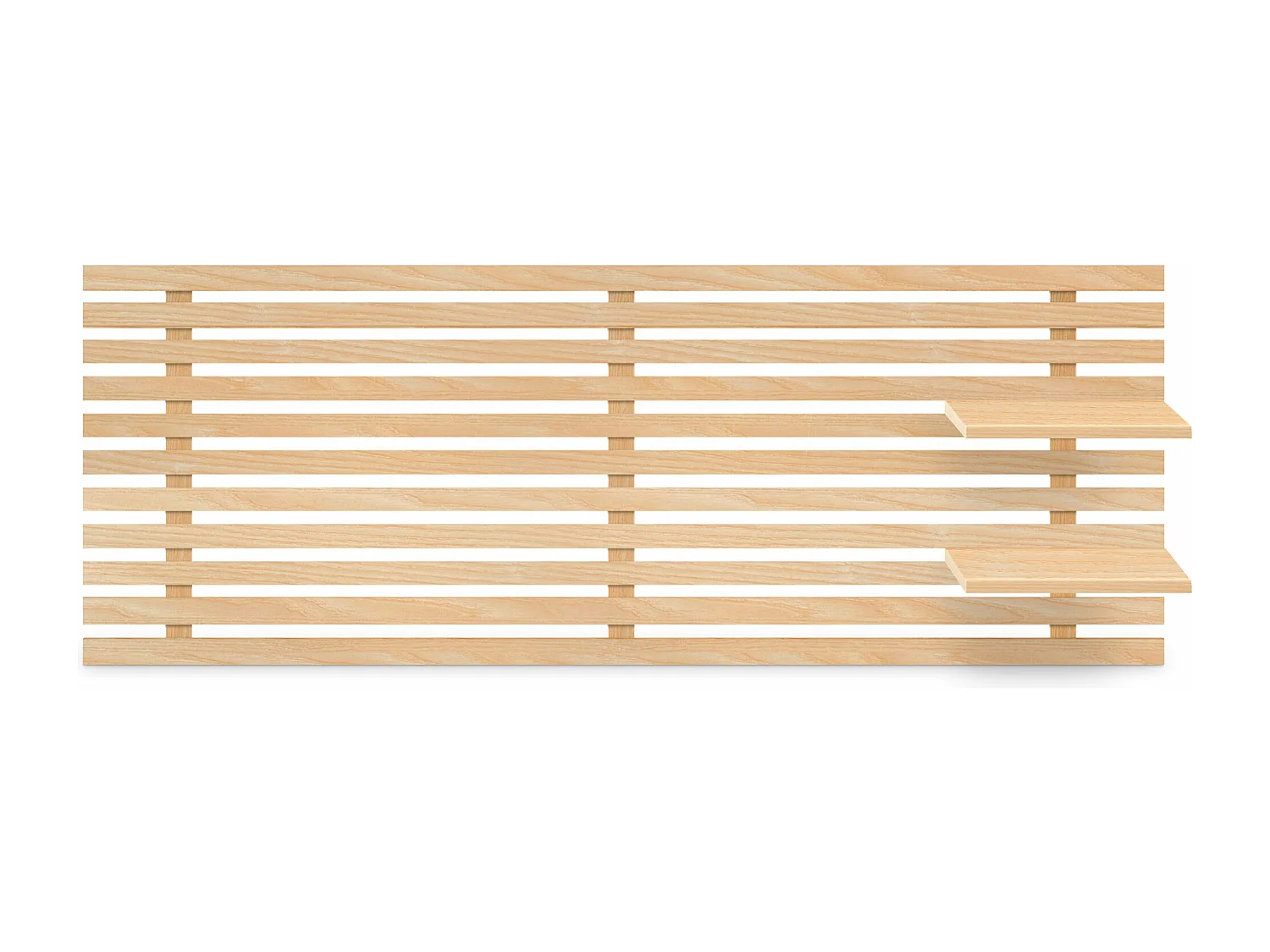 DHOME Hoofdeinde met gerecyclede houten planken DM muurhangend Japans palletstijl Scandinavisch vintage bed (135 cm natuurlijk hout)