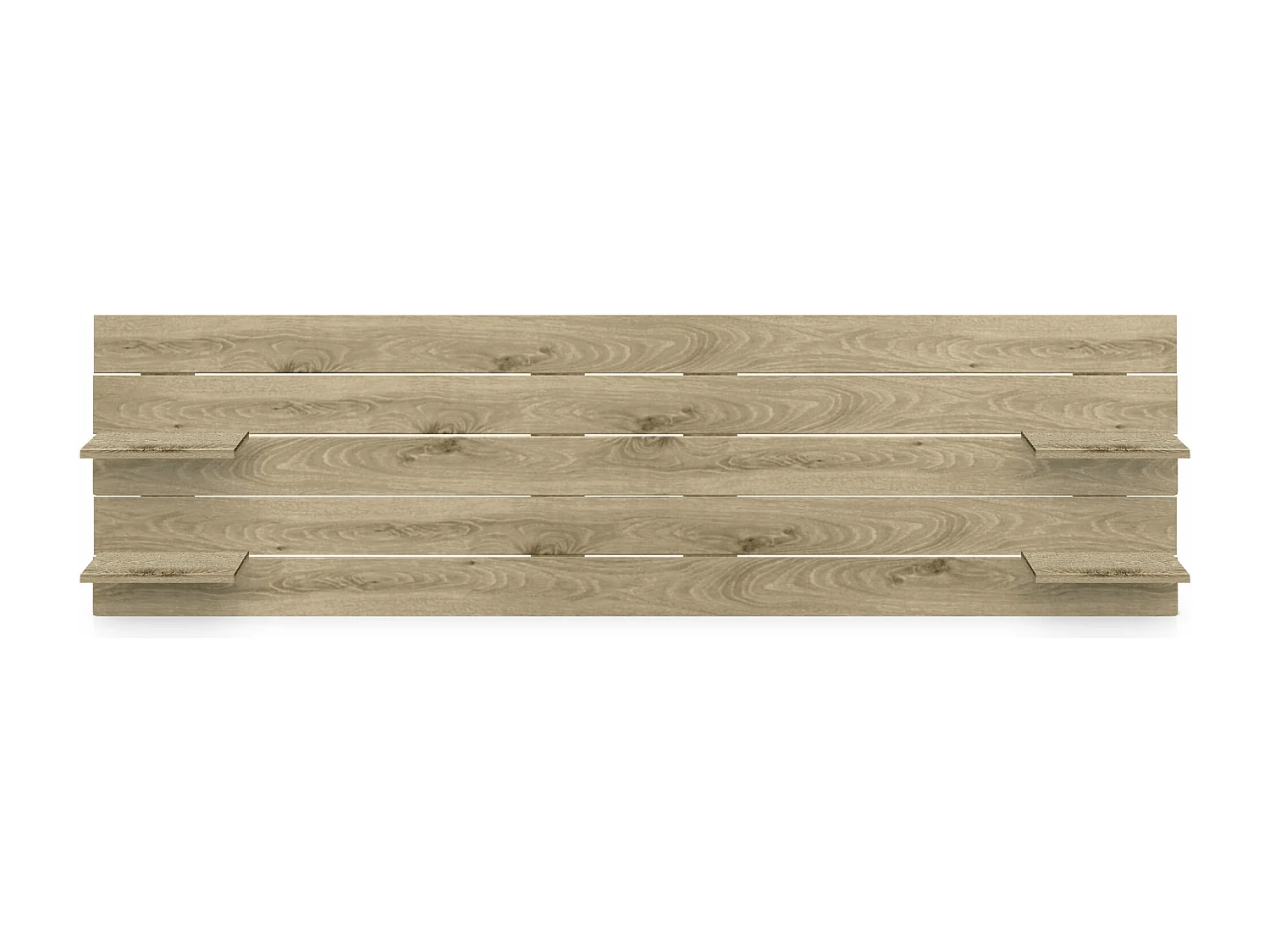 DHOME Tête de lit avec étagères en bois recyclé DM à suspendre au mur style palette japonaise avec pieds de lit nordique vintage (bois cambrien 210 cm)