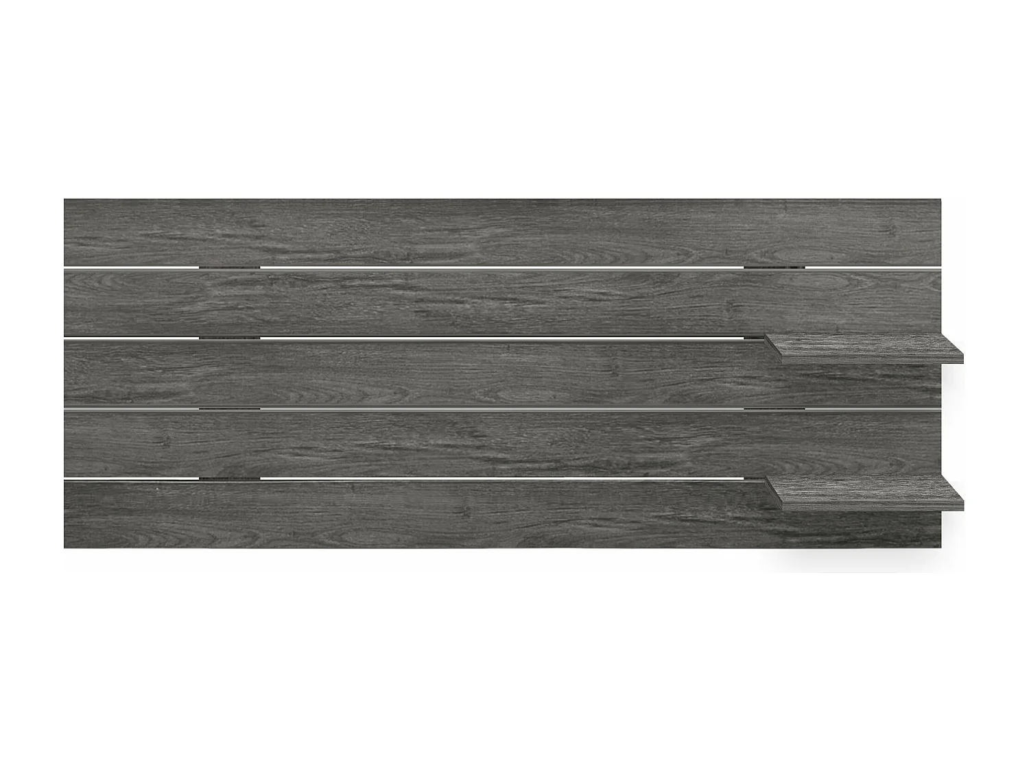 DHOME Tête de lit avec étagères en bois recyclé DM à suspendre au mur style palette japonaise avec pieds de lit nordique vintage (bois de frêne 145 cm)