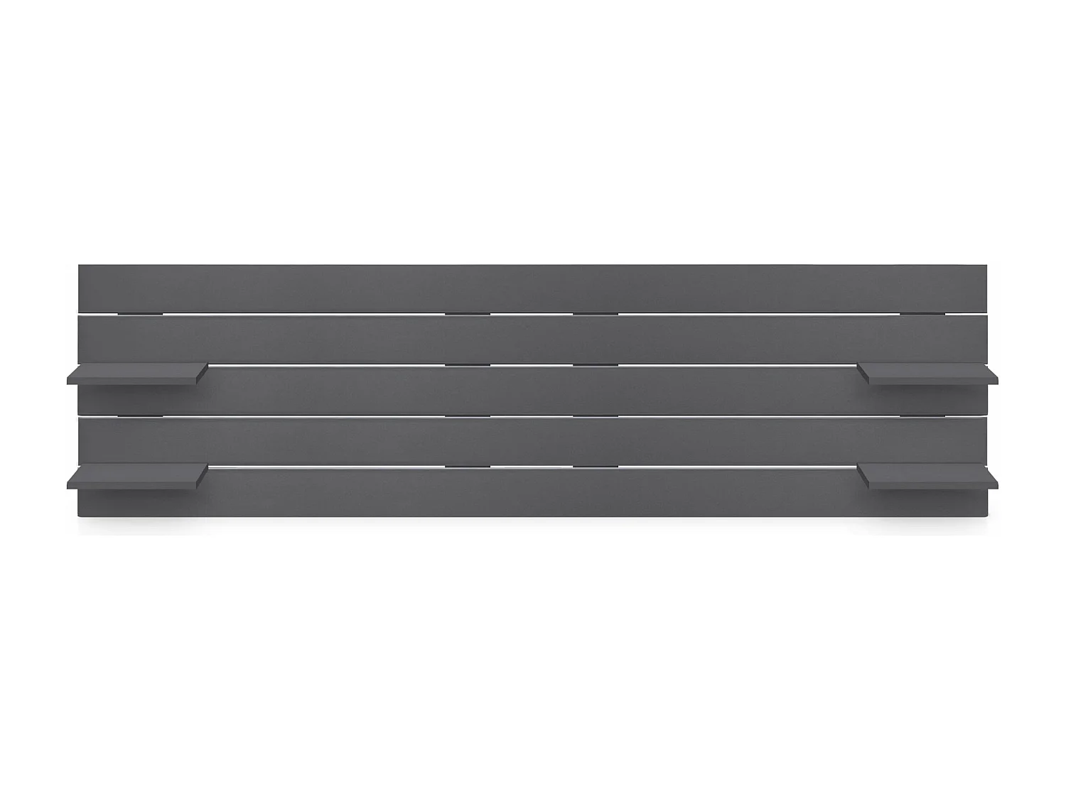 DHOME Tête de lit avec étagères en bois recyclé DM à suspendre au mur style palette horizontale avec pieds lit vintage nordique (gris massif 220 cm)