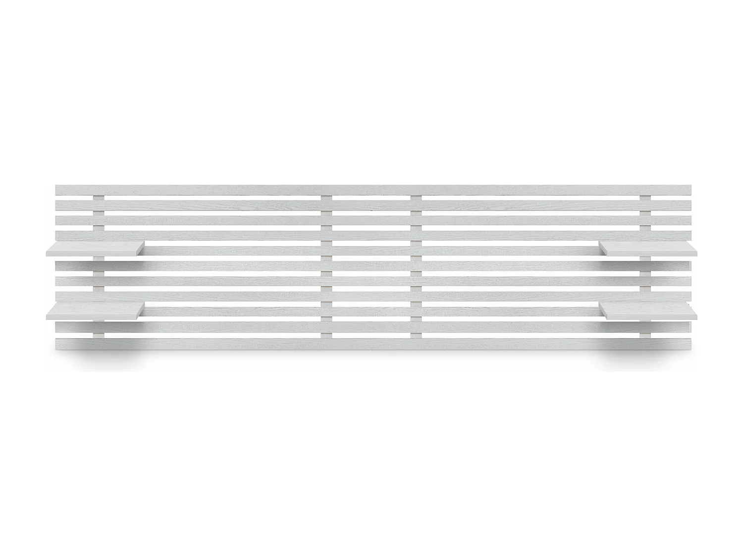 DHOME Kopfteil mit Regalen aus recyceltem Holz, DM-Wandbehang, japanischer Paletten-Stil, nordisches Vintage-Bett (290 cm, weißes Holz)