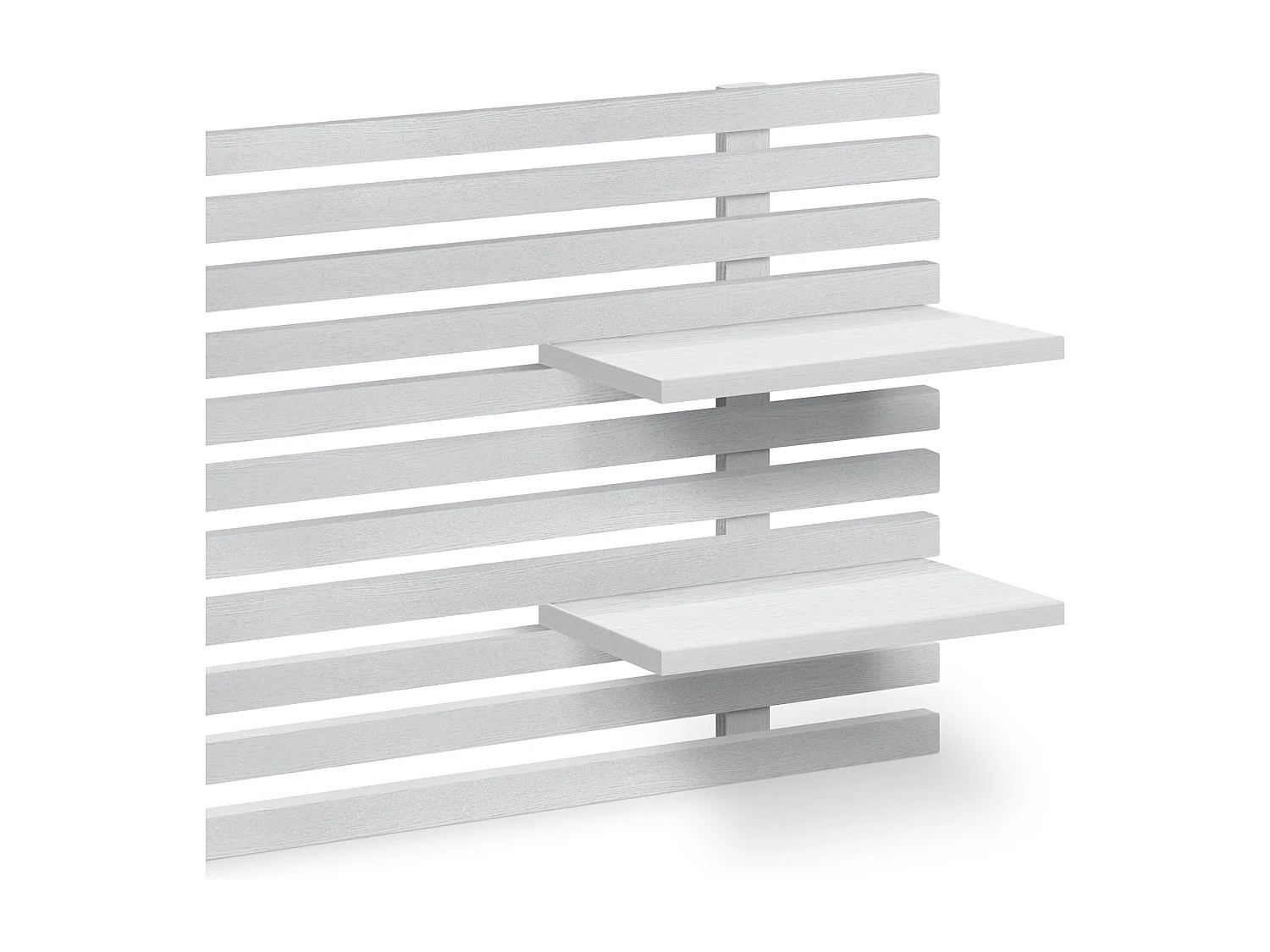 DHOME Tête de lit avec étagères en bois recyclé DM Tenture murale Style palette japonaise Lit vintage nordique (bois blanc 145 cm)