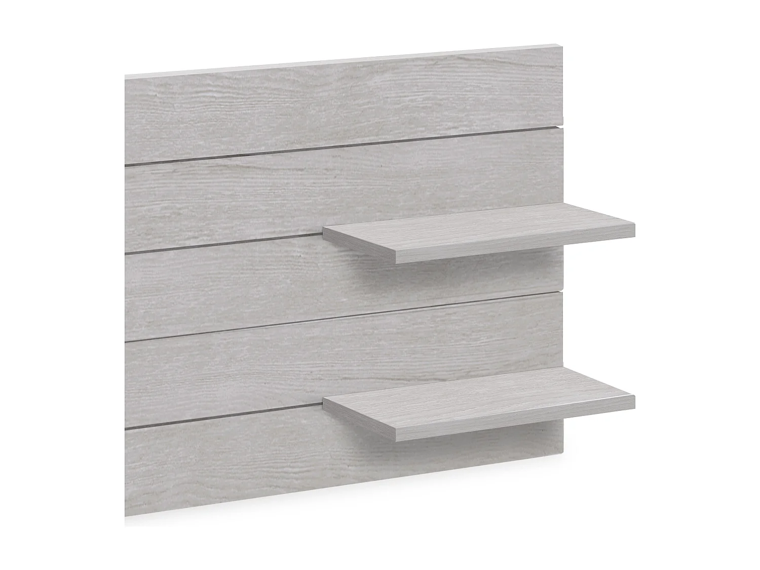 DHOME Hoofdbord met planken van gerecycled hout DM Muurhangend Japanse palletstijl met Scandinavische vintage bedpoten (135cm Arctic)