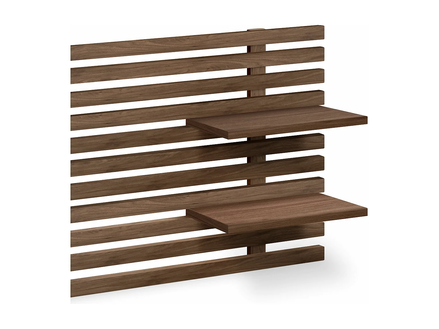 DHOME Tête de lit avec étagères en bois recyclé DM Tenture murale Style palette japonaise Lit nordique vintage (bois de noyer 210 cm)