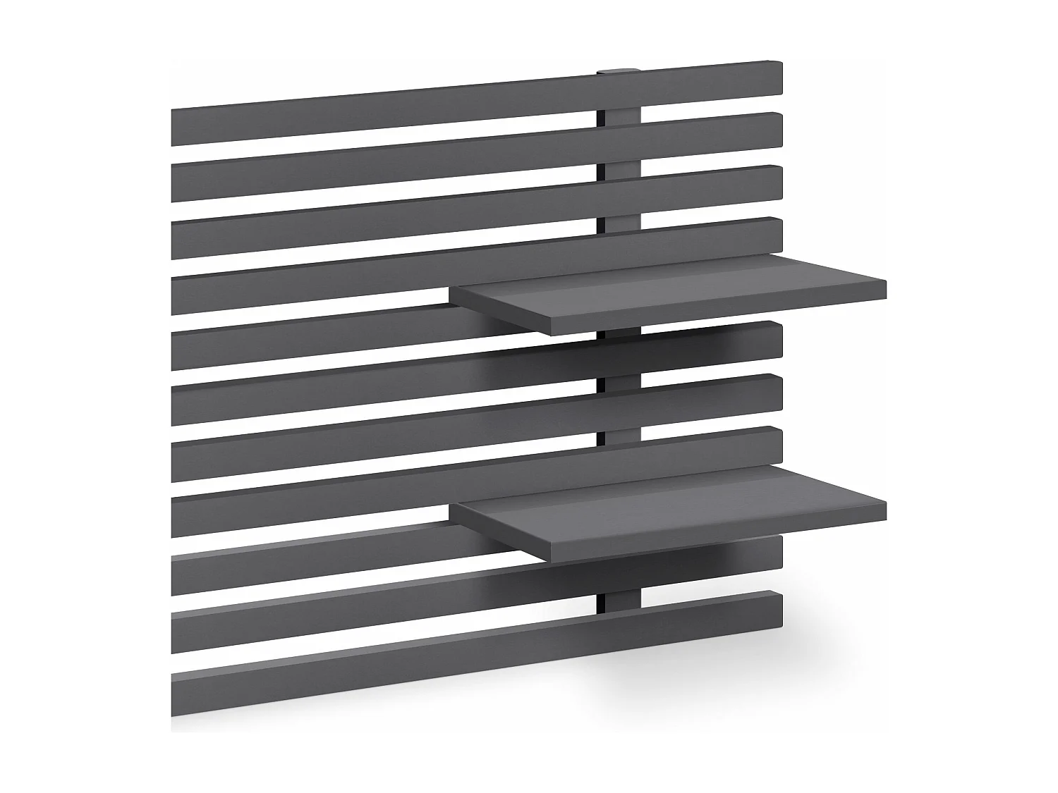 DHOME Tête de lit avec étagères en bois recyclé DM Tenture murale Style palette japonaise Lit nordique vintage (290 cm Gris massif)