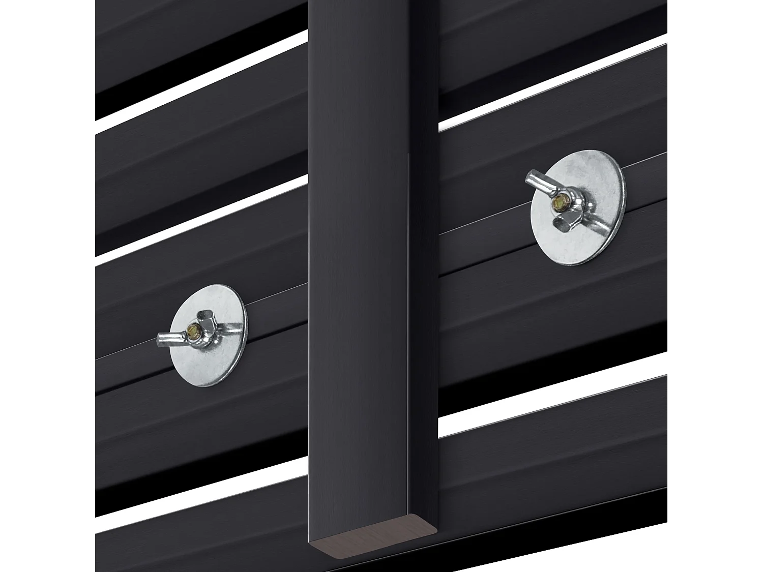 DHOME Tête de lit avec étagères en bois recyclé DM Tenture murale Style palette japonaise Lit nordique vintage (270 cm Noir massif)