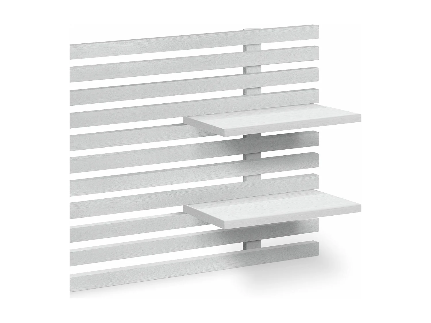 DHOME Tête de lit avec étagères en bois recyclé DM Tenture murale Style palette japonaise Lit vintage nordique (bois blanc 135 cm)