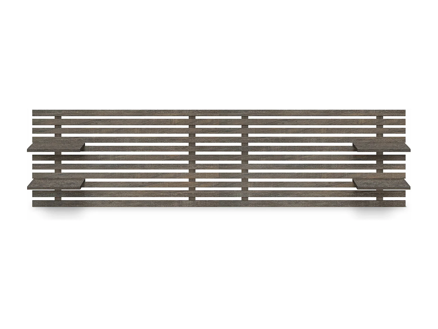 DHOME Tête de lit avec étagères en bois recyclé DM à suspendre au mur, style palette japonaise, lit nordique vintage (chêne d'Amazone 220 cm)