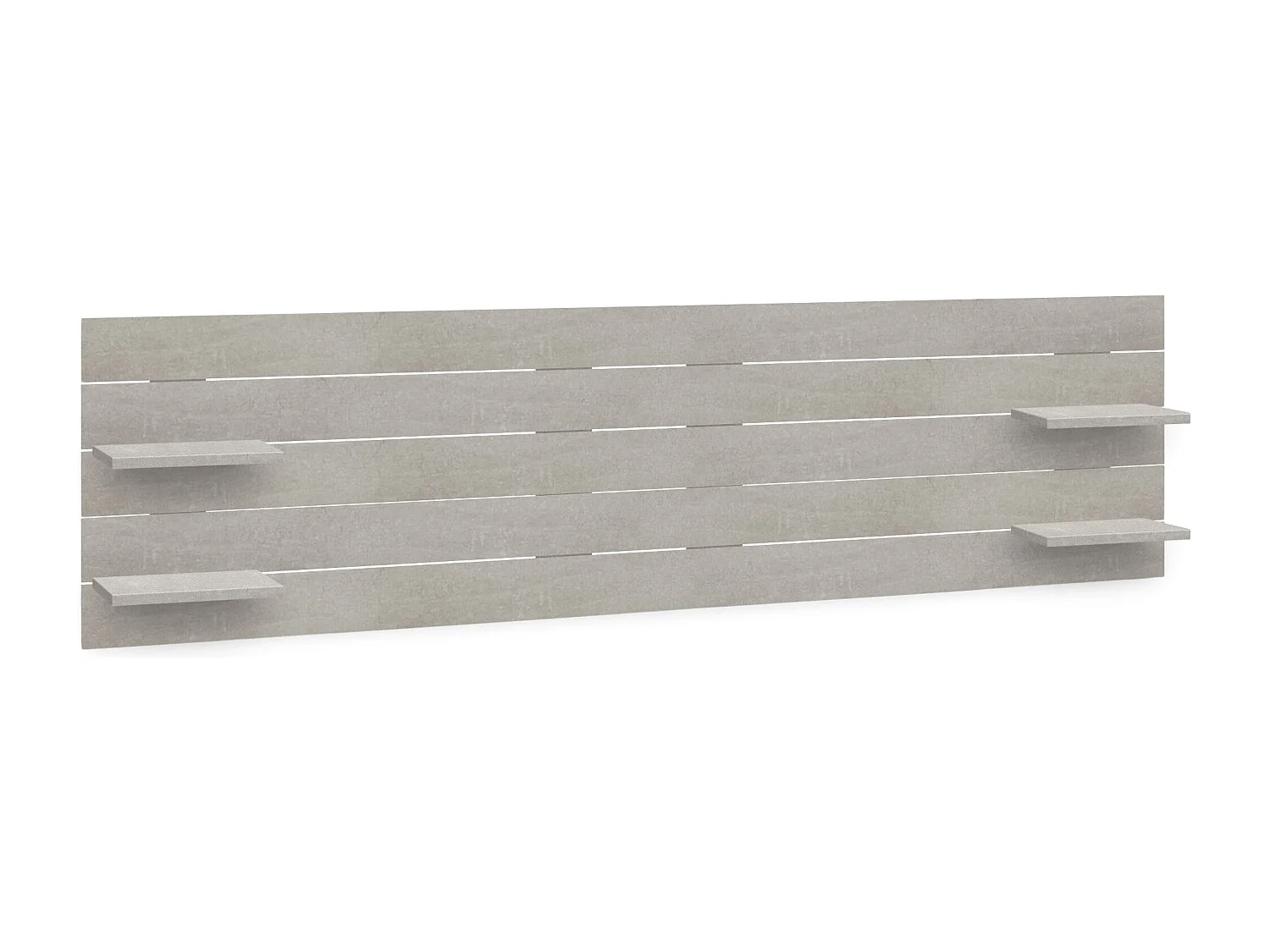 DHOME Tête de lit avec étagères en bois recyclé DM à suspendre au mur style palette horizontale avec pieds lit vintage nordique (gris tribal 290 cm)