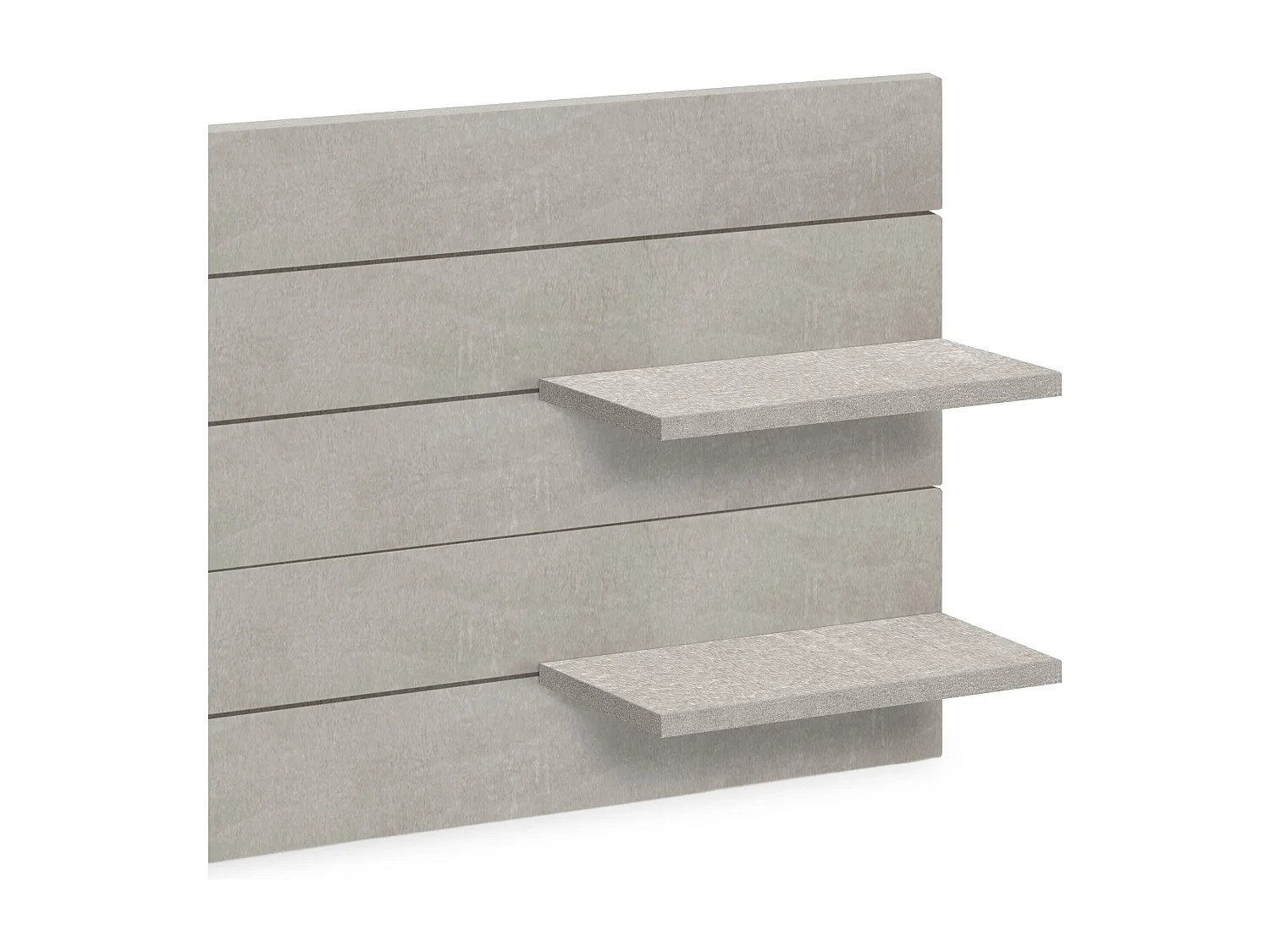 DHOME Tête de lit avec étagères en bois recyclé DM à suspendre au mur style palette horizontale avec pieds lit vintage nordique (gris tribal 290 cm)