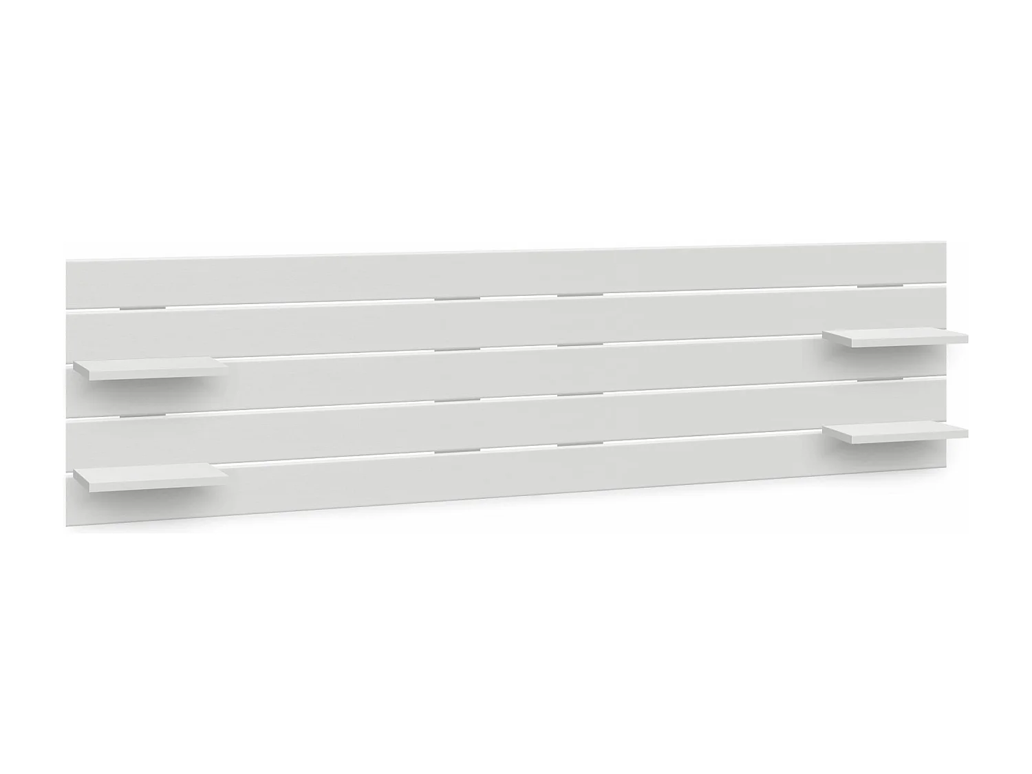 DHOME Tête de lit avec étagères en bois recyclé DM à suspendre au mur style palette japonaise avec pieds de lit nordique vintage (290 cm blanc massif)